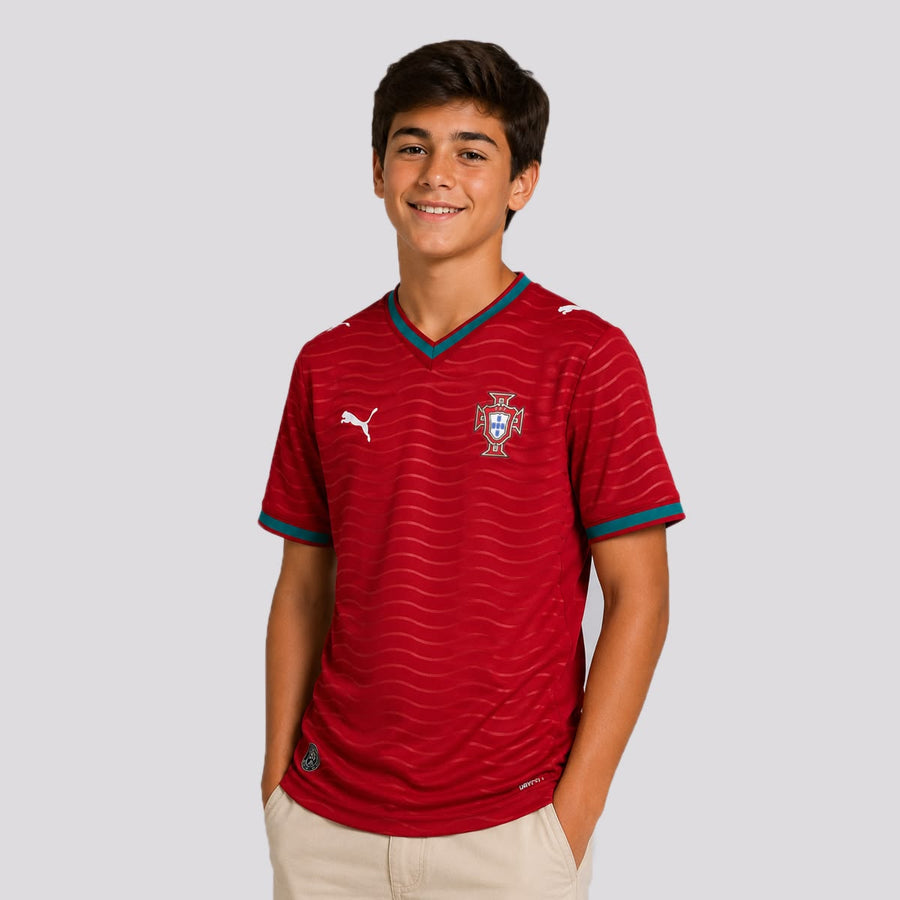 Kids' Portugal Home Jersey — Red