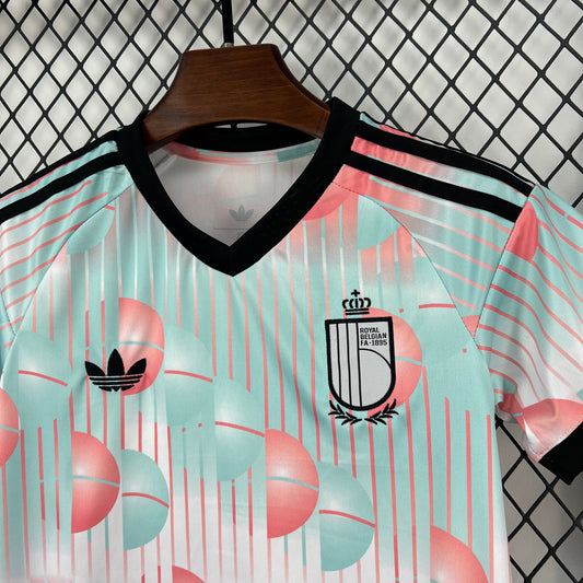 Belgium Away Jersey — White-Pink