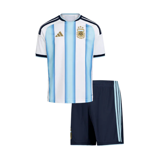 Maillot Enfant Argentine Domicile — Blanc-Bleu Clair