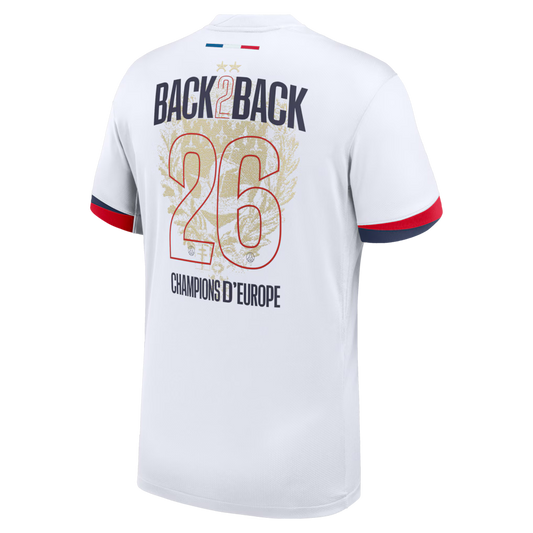 Maillot PSG Back 2 Back Extérieur — Blanc 2 étoiles